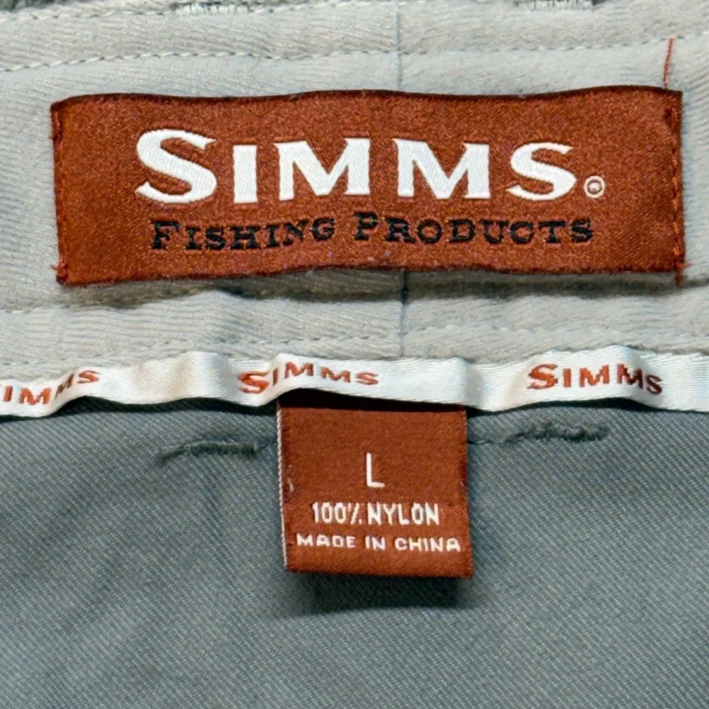 Simms‎ Fishing Products Mens Gray Nylon Cargo Fishing Shorts Size L 35 Waist